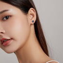925 Sterling Silver Earrings with Pavé CZ & Platinum Plating for Women-7