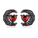 925 Sterling Silver Earrings with Pavé Setting CZ in Black Gold Plating-1