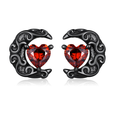 925 Sterling Silver Earrings with Pavé Setting CZ in Black Gold Plating