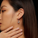 925 Sterling Silver Moissanite 0.5ct Earrings with Pavé Setting, Size 30*11mm for Women-8