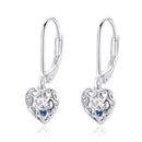 925 Sterling Silver Earrings with CZ and Platinum Plating, 2.3*0.8 cm-1