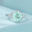 925 Sterling Silver Ring Size 6.0 with 11mm CZ & Transparent Glass for Women-4