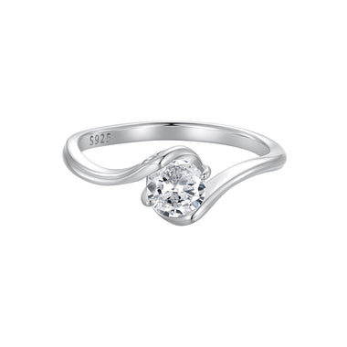 925 Sterling Silver 5mm Moissanite Ring for Women - 0