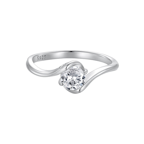925 Sterling Silver 5mm Moissanite Ring for Women