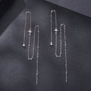 925 Sterling Silver Plated White Gold Moissanite Earrings 7cm for Women-5