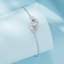 925 Sterling Silver White Gold Plated Chain Bracelet for Women-2