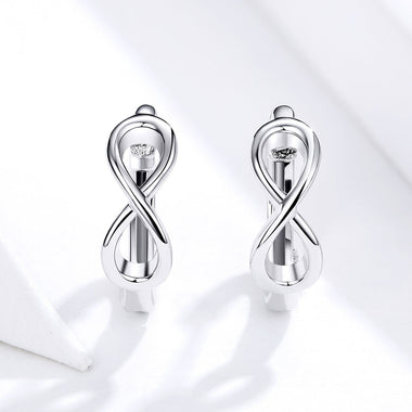 925 Sterling Silver Earrings - 1.2*0.4cm, Platinum Plated for Women - 0