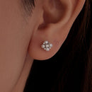 925 Sterling Silver 0.05ct Moissanite & Freshwater Pearl Earrings for Women-5