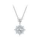 925 Sterling Silver Moissanite Necklace with Pavé Setting in Platinum, 450mm, for Women-2