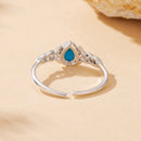 925 Sterling Silver Synthetic Turquoise Ring for Women-3