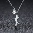 925 Sterling Silver 0.6 Carat Pearl Necklace for Women-2