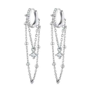 925 Sterling Silver Pavé Setting CZ Earrings for Women - 0
