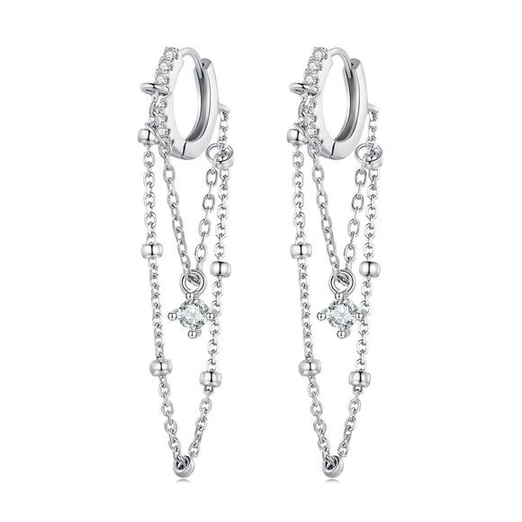 925 Sterling Silver Pavé Setting CZ Earrings for Women