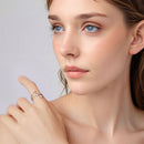 925 Sterling Silver Oxidized CZ Ring with Pavé Setting for Women-7