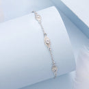 925 Sterling Silver White Gold Plated Bracelet with CZ Pendants for Women-2