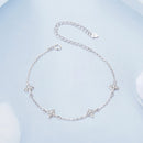 925 Sterling Silver White Gold Plated Adjustable CZ Bracelet for Women-4