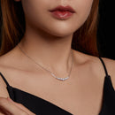 925 Sterling Silver 38+5cm White Gold Plated Moissanite Necklace for Women-8