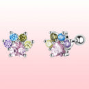 925 Sterling Silver Earrings with Pavé Setting and CZ-6