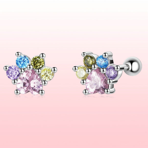 925 Sterling Silver Earrings with Pavé Setting and CZ