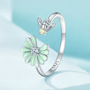 925 Sterling Silver Enamel CZ Plated Platinum Ring-3