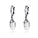 925 Sterling Silver Oxidized Silver Freshwater Pearl Earrings-1