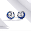 925 Sterling Silver Oxidized CZ Pavé Earrings-2