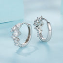 925 Sterling Silver Earrings with CZ White Gold Plating-4