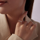 925 Sterling Silver Moissanite Ring with 0.15-0.2cm Gems for Women - Size 6-7