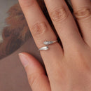925 Sterling Silver Oxidized Pavé Setting CZ Ring-4
