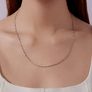 925 Sterling Silver 40cm Necklace with Plated White Gold-5