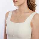 925 Sterling Silver Necklace with Gold Plated Freshwater Pearl - 60cm Length-5
