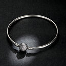 925 Sterling Silver 17.0 cm Oxidized CZ Bracelet for Women-7