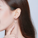 925 Sterling Silver Plated Platinum Earrings 3cm for Women-6