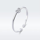 925 Sterling Silver Plated Platinum Pavé Setting CZ Ring-4