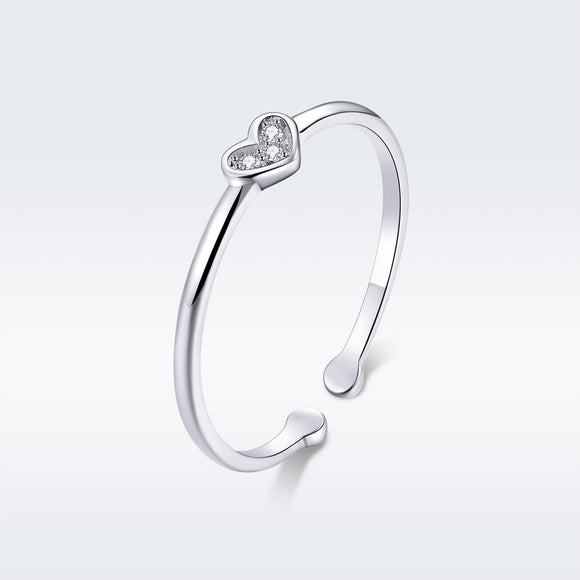 925 Sterling Silver Plated Platinum Pavé Setting CZ Ring