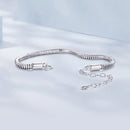 925 Sterling Silver Plated Platinum 140mm Chain Thickness 3mm Bracelet for Women-3