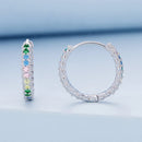 925 Sterling Silver Stud Earrings with CZ in Pavé Setting-2