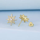 925 Sterling Silver Pavé Setting Gold Plated Earrings-3