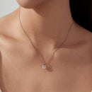 925 Sterling Silver Moissanite Necklace 40+5cm with White Gold Plating for Women-5