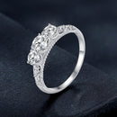 925 Sterling Silver Moissanite Pavé Setting Ring Size 6 for Women-3
