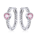 925 Sterling Silver CZ Earrings with Pavé Setting 1.3cm for Women-2