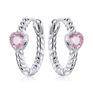925 Sterling Silver CZ Earrings with Pavé Setting 1.3cm for Women - 0