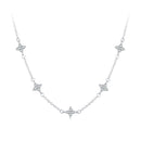 925 Sterling Silver Pave Setting CZ Necklace with White Gold Plating 400mm for Women-2