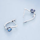 925 Sterling Silver Earrings with Oxidized Finish and Pavé Setting-6