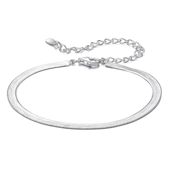 925 Sterling Silver Plated White Gold Bracelet for Unisex