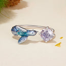 925 Sterling Silver Enamel White Gold Plated 1.6mm CZ Pavé Setting Ring-3