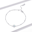 925 Sterling Silver Opal Bracelet for Women - Adjustable Size, Translucent Color-2