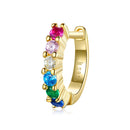 925 Sterling Silver Gold Plated Pavé Setting CZ Earrings for Women-1