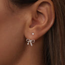 925 Sterling Silver Earrings with White Gold Plating - 1.0*1.3 cm-5