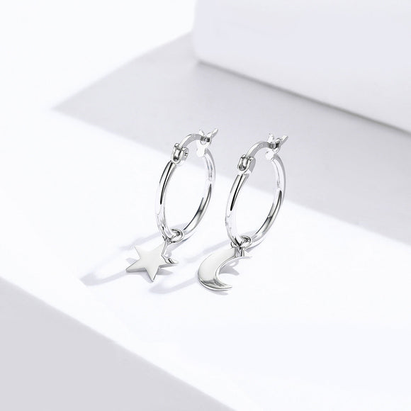 925 Sterling Silver Earrings 2.6x0.7cm for Women